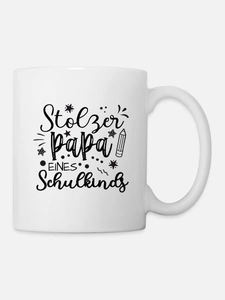 Einschulung Papa stolz erster Schultag Schulanfang - Tasse - Weiß