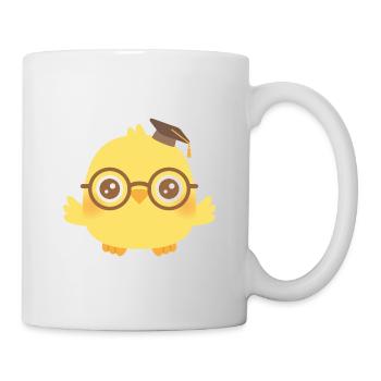 Diplômé mignon poussin intelligent - Mug blanc - blanc - Droite