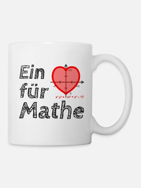 Ein Herz für Mathe - Tasse - Weiß