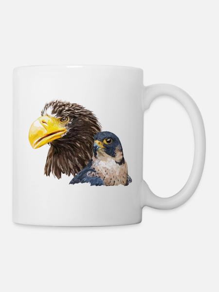 Pigargo géant et faucon pèlerin - Mug blanc - blanc