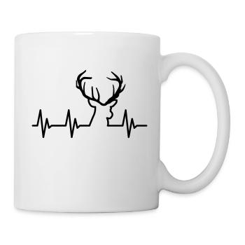 Hunting is passion / heartbeat - deer - Mug - white - Right