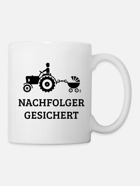 Nachfolger Gesichert (Landwirt Bauer Trecker Papa) - Tasse - Weiß