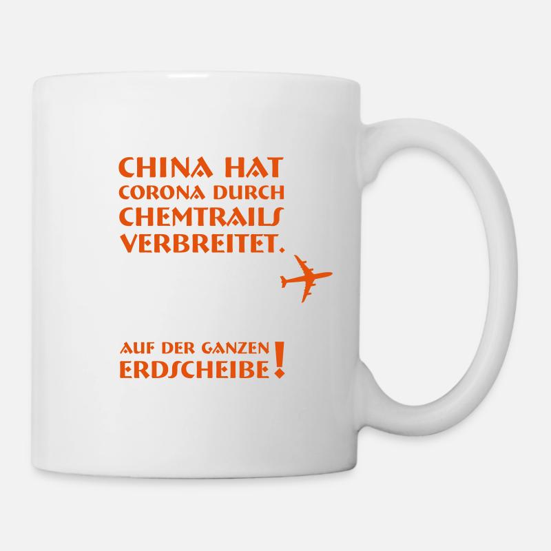 China Chemtrails mit Flugzeug - Tasse - Weiß
