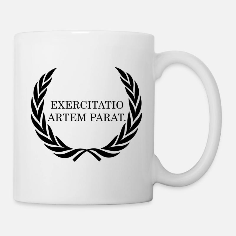 la pratique rend le maître latin noir - Mug blanc - blanc