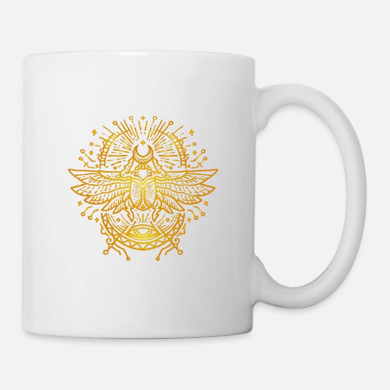 Beetle Bug égyptien Monoline Vintage - Mug blanc - blanc