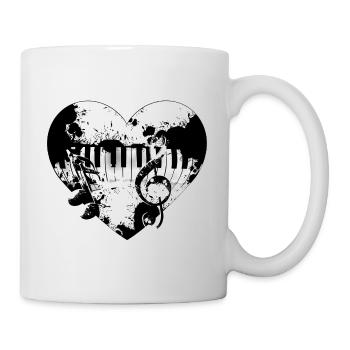 Keyboard Herz - Tasse - Weiß - Rechts