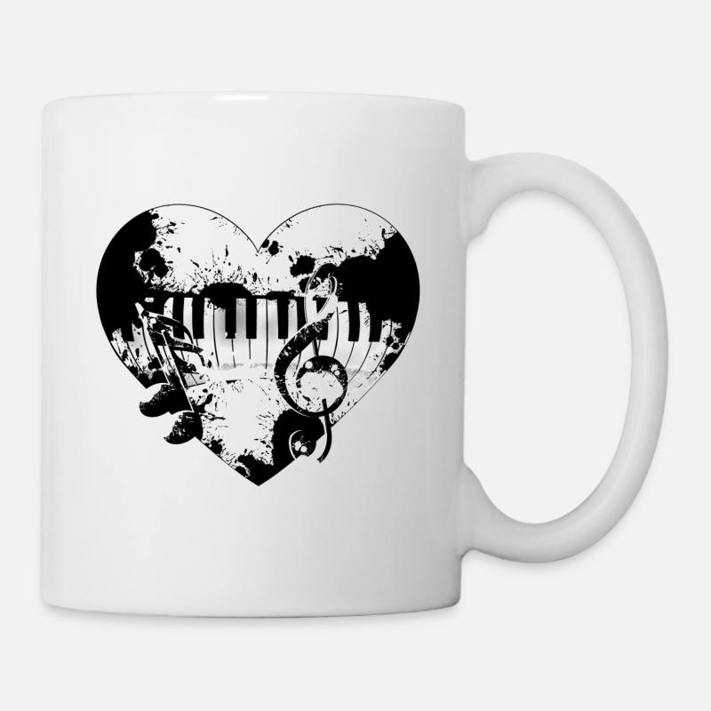 Keyboard Herz - Tasse - Weiß