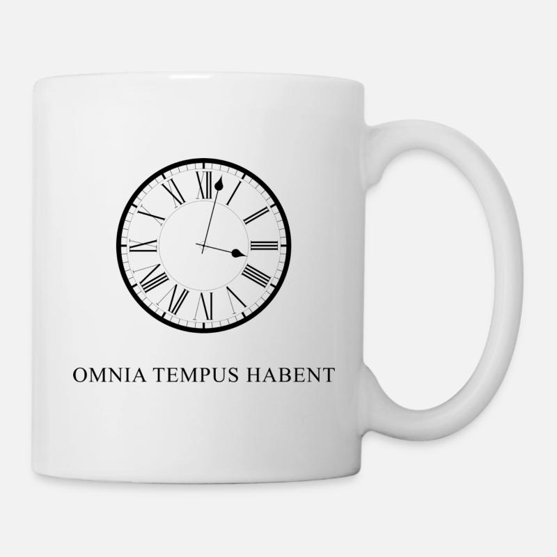 alles hat seine zeit latein schwarz - Tasse - Weiß
