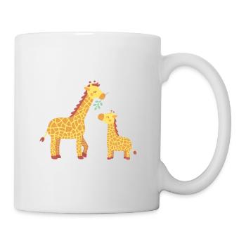 Cute Giraffe Mum and Baby Calf - Mug - white - Right