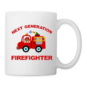 Fire truck fire truck firefighter firetruck - Mug - white - Right