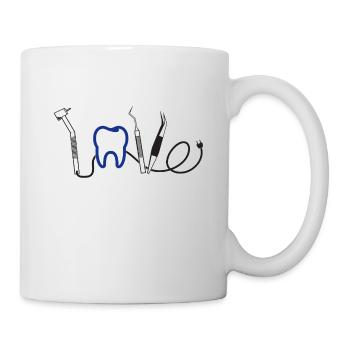 Zahnärztin Zahnarzthelferin Zähne Zahn Geschenk - Tasse - Weiß - Rechts