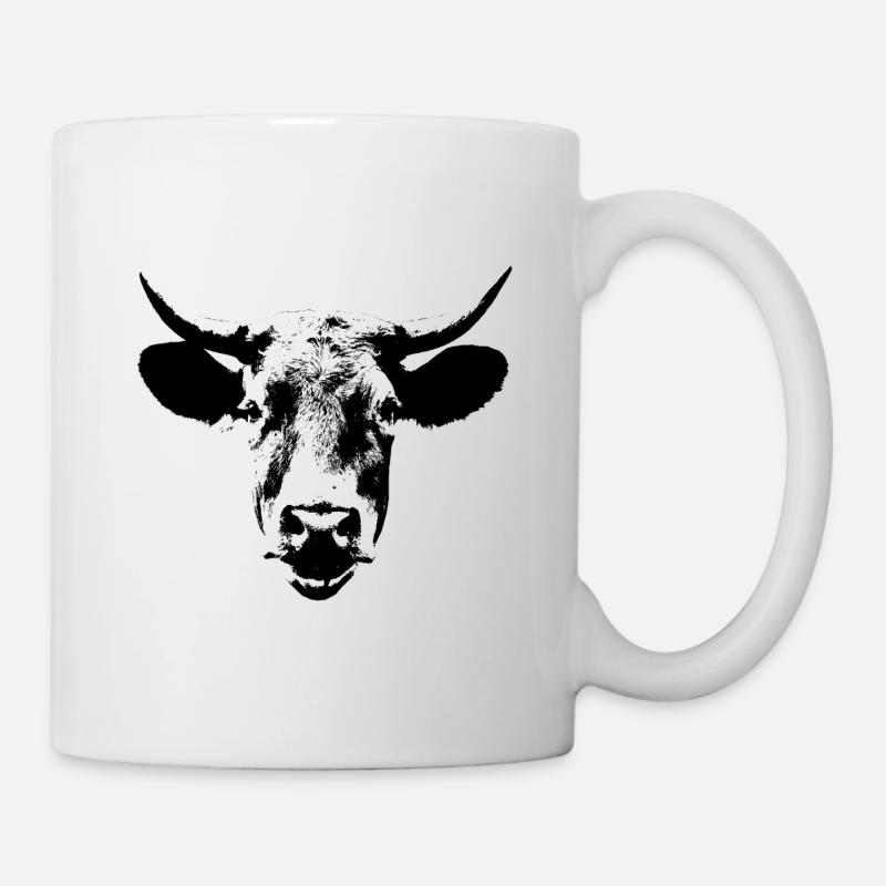 Vache / Portrait / Tête de vache - Mug blanc - blanc