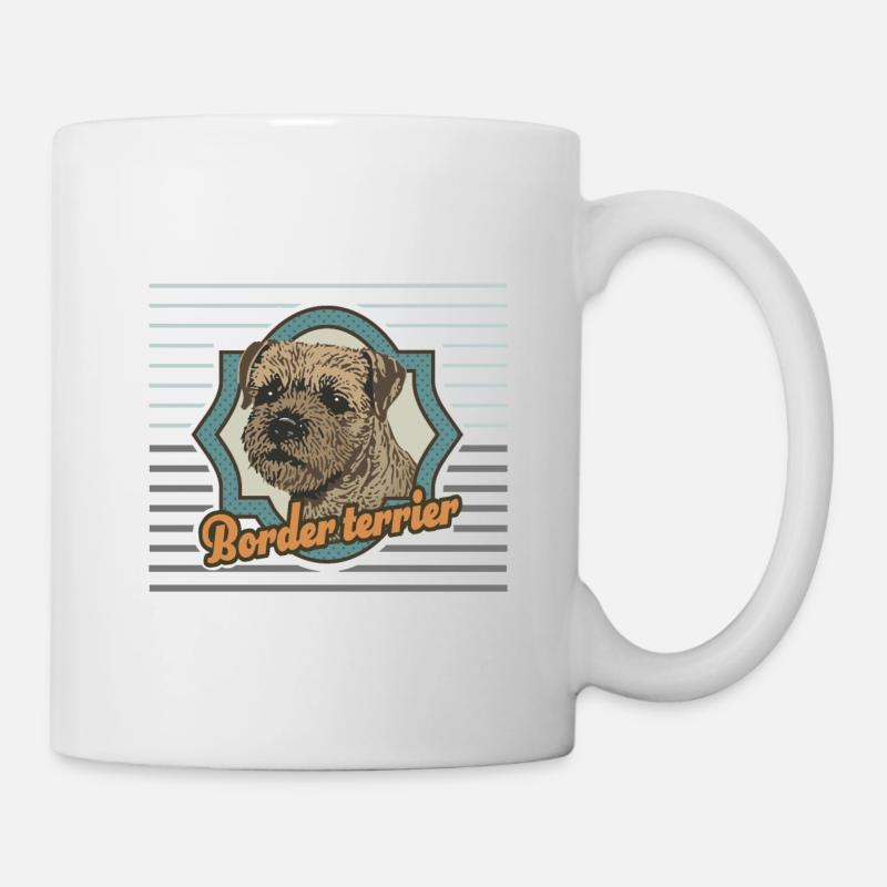 Vintage Border Terrier - Tasse - Weiß