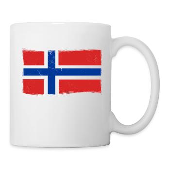 Norway Flag Vintage Scandinavian Used Look - Mug - white - Right