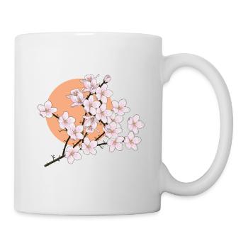 Fleurs de cerisier, soleil, printemps - Mug blanc - blanc - Droite