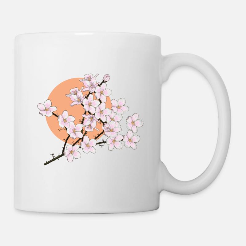 Fleurs de cerisier, soleil, printemps - Mug blanc - blanc