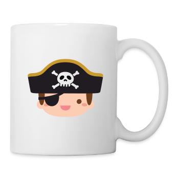 Cute Pirate Boy With Jolly Roger Captain Hat - Mug - white - Right