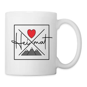 heimat herz berge geschenkidee - Tasse - Weiß - Rechts