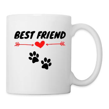 Dog Best Friend Dog paw Heart Idée de cadeau - Mug blanc - blanc - Droite