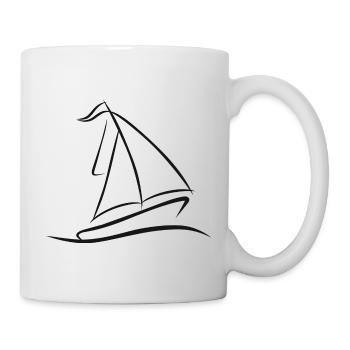 Bateau voile voile voile voile voile voile - Mug blanc - blanc - Droite