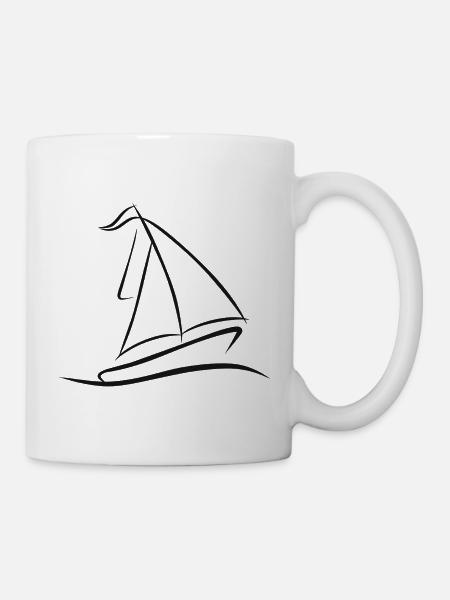 Boot Segel Schiff Segeln Segelsport Kapitän Segler - Tasse - Weiß