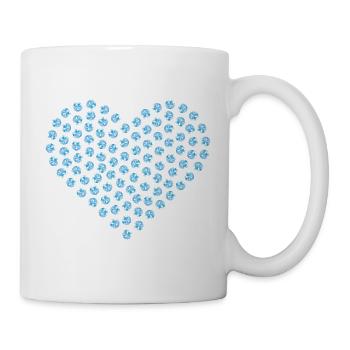 Diamant Herz blau groß - Tasse - Weiß - Rechts