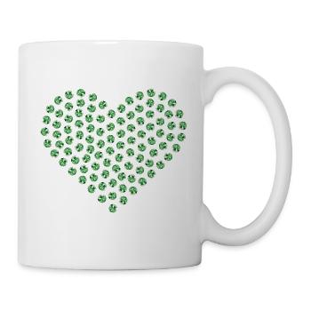 Diamant Herz grün groß - Tasse - Weiß - Rechts
