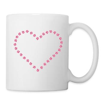 Diamant coeur contour rose - Mug blanc - blanc - Droite