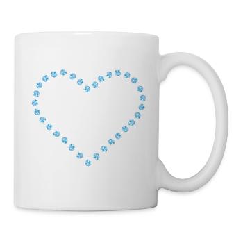 Diamond heart blue contour - Mug - white - Right
