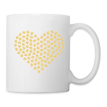 Diamant Herz goldgelb - Tasse - Weiß - Rechts