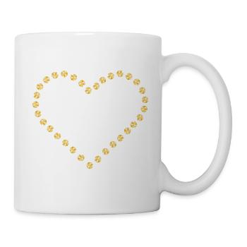 Diamant Herz goldgelb Kontur - Tasse - Weiß - Rechts