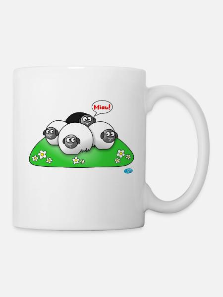 SCHAF mit Katzensyndrom. Miau! - Tasse - Weiß