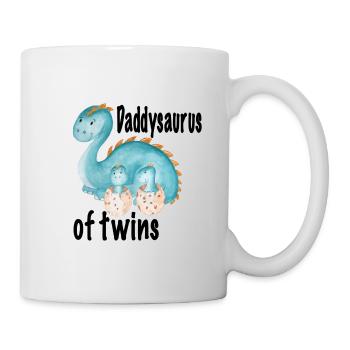 Vater von Zwillingen, Daddysaurus von Zwillingen - Tasse - Weiß - Rechts