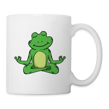 Niedlicher Frosch in Meditationshaltung Yoga Spaß - Tasse - Weiß - Rechts