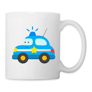 Polizeiwagen Auto Polizei Polizeiauto - Tasse - Weiß - Rechts