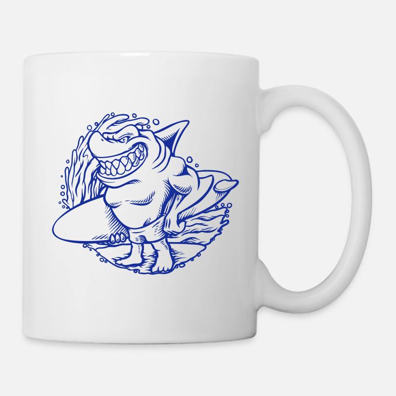 Surfing Shark - Mug blanc - blanc