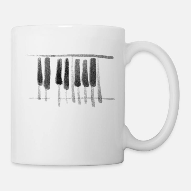 Instrument de musique avec piano - Mug blanc - blanc