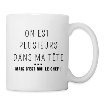 On est plusieurs dans ma tête ! - Mug blanc - blanc - Droite