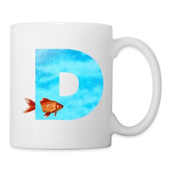 poisson rouge d - Mug blanc - blanc - Droite