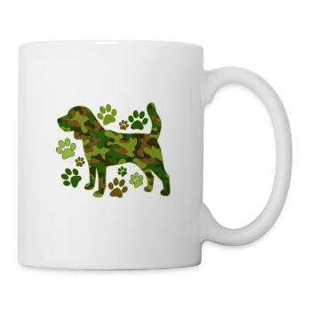Beagle chien de chasse camouflage - Mug blanc - blanc - Droite