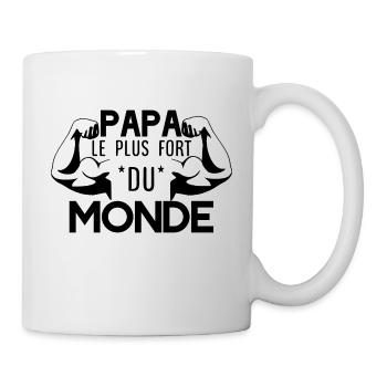 Papa le plus fort du monde. Fête des pères. Père - Mug blanc - blanc - Droite