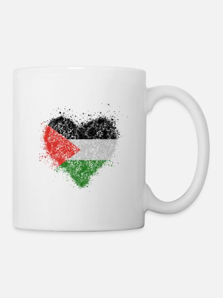 Heart Palestine Flag Vintage - Mug - white