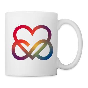 Buntes Herz Symbol Liebe Unendlichzeichen - Tasse - Weiß - Rechts