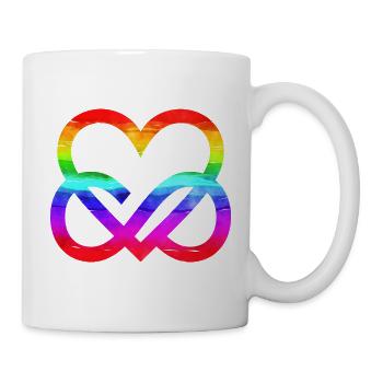 LGBTQ Regenbogenherz Unendlichkeit Infinity Heart - Tasse - Weiß - Rechts