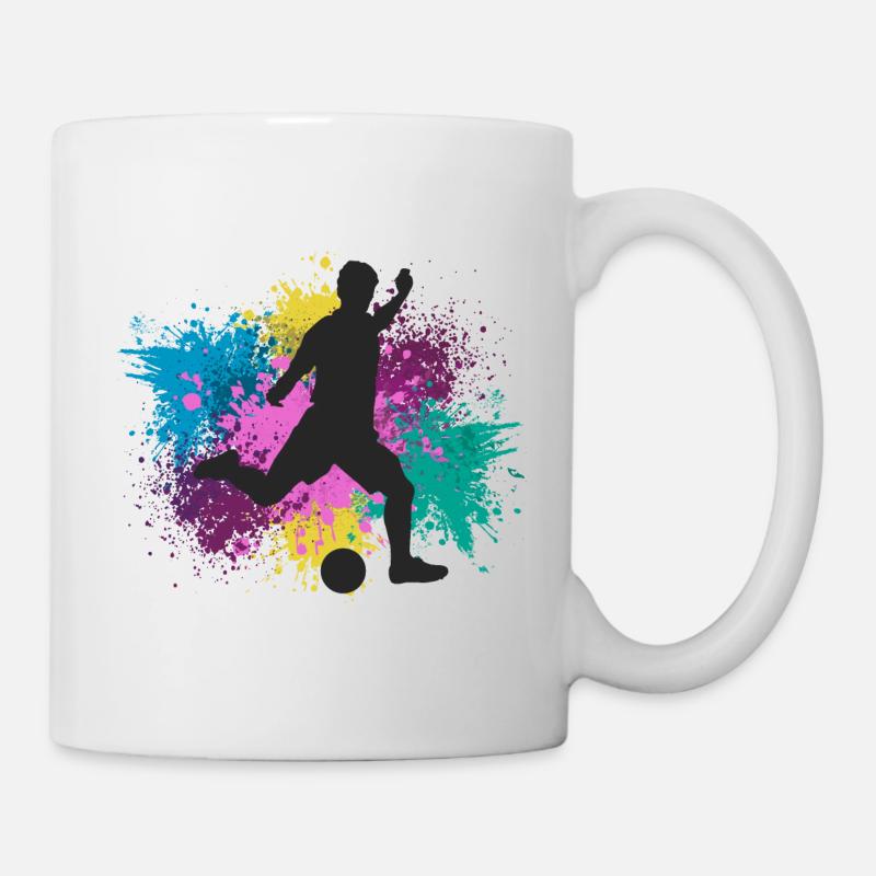 Fußball Grungy Farbspritzer - Tasse - Weiß