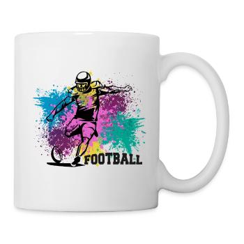 American Football Grungy Farbspritzer - Tasse - Weiß - Rechts