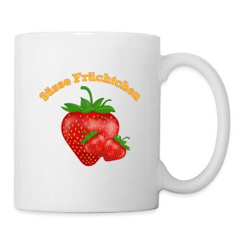 Süsse Früchtchen, Erdbeeren - Tasse - Weiß - Rechts