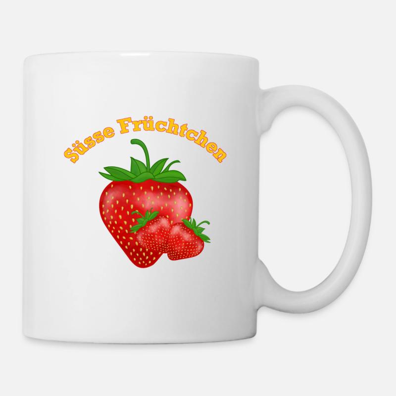 Süsse Früchtchen, Erdbeeren - Tasse - Weiß