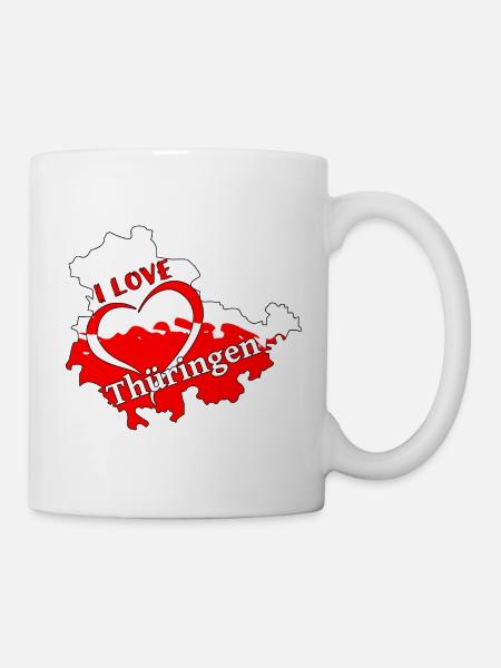 I Love Thüringen, le beau nouveau Land - Mug blanc - blanc