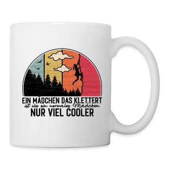 Mädchen die klettern Bergsteigen - Kletterer - Tasse - Weiß - Rechts
